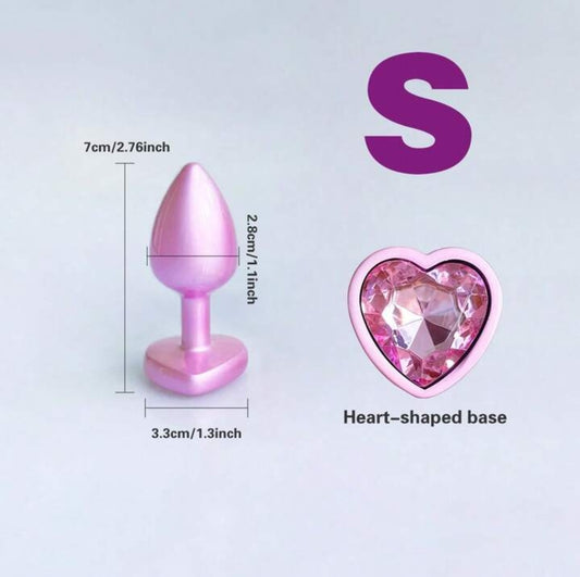 Heart Jewelled Beginner Metal Butt Plug