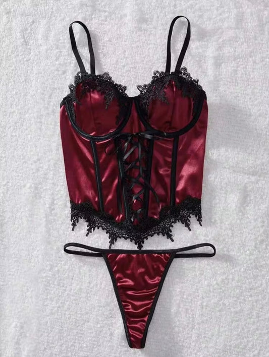 Classic Sexy Wild Satin Lace Lingerie