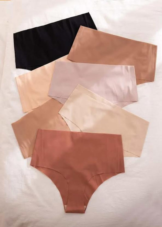 7pack Solid No Show High Waisted Panty Set